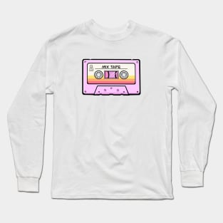 Pink Mix Tape Cassette Long Sleeve T-Shirt